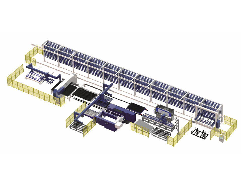 激光復合沖自動折彎生產線