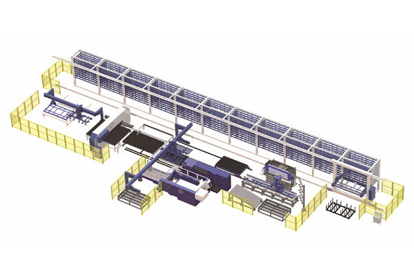 激光復合沖折彎自動化生產線